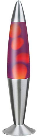 rabalux 4106 Tischleuchte Lavalampe Lollipop 2 aus Metall Glas orange/ lila/ silber Ø11cm H:42cm mit eingebautem Schalter