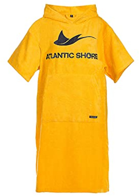 Atlantic Shore | Surf Poncho (Unisex) ➤ Skötsel av rock gjord av bomull ➤ Gul - Lång