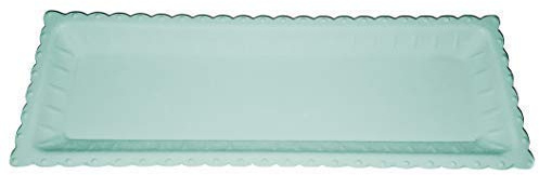 Cleanprince Dekotablett rechteckig 39 x 13,5 x 3 cm smaragdgrün schmale Form grün Holztablett Tablett eckig Dekoschale Schale Rechteck Shabby Chic