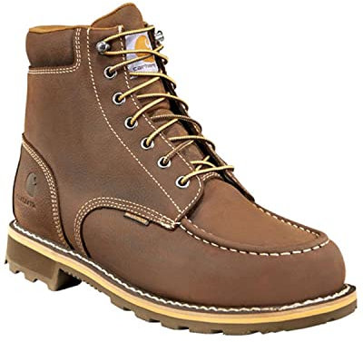 Carhartt Uomo 6 Pollici Lug Bottom Moc Soft Toe Cmw6197, Tradizionale Welt-Stivali da Lavoro Impermeabili, 15,2 cm, con Punta a Mocassino, Marrone Scuro, 13 M US