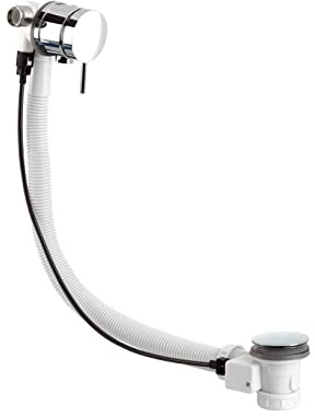 Bristan W BATH03 C Badewannenablaufgarnitur, rund, mit Überlauf C, Chrom, silber, W BATH09 C
