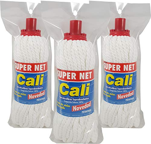 Fregona de Microfibras Super Net Cali. 210 Gramos. 3 Unidades.