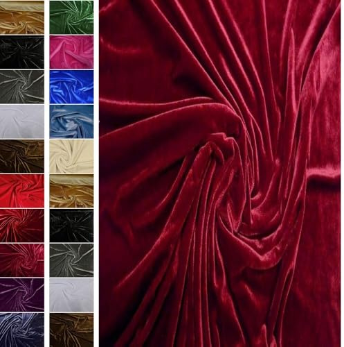 StoffBook BORDEAUX EDEL BI-STRETCH SAMTSTOFF NICKISAMT STOFF GLAMOURÖS STOFFE, B837(bordeaux)