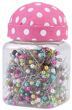 Ausla 500 Stück Stecknadeln, Gemischte Farben Glaskopf Pins Näherei Pins, 4 x 37 mm Perlen Nadeln Deko-Nadeln, für Schmuck Herstellung, Nähen und Handwerk