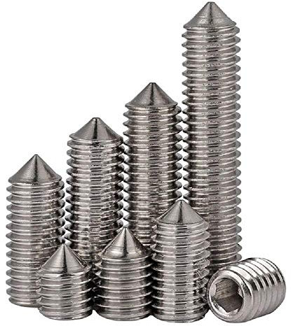 Gewindestifte aus Edelstahl 316, spitze Kegelendmaschine misst Sechskantschrauben M3M4M5M6M8M10-M6 * 16 (5 Stück)