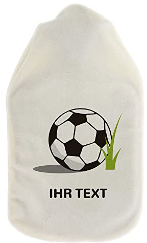 Wärmflasche Fußball mit Namen, kuscheliger Kinder-Bezug, 800 ml | Fußball-Wärmflasche mit Namen – der Volltreffer gegen kalte Füße nach dem Training