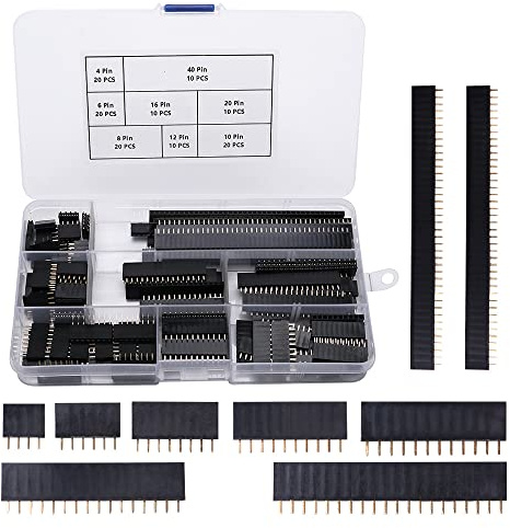 VooGenzek 120 Stück 2.54mm Gerade Einreihige Stapelbare Buchsenleiste, Gerade Einreihige Platine Weibliche Stiftleiste Sockel Steckerleiste, für Arduino Stackable Shield (4/6/8/10/12/16/20/40 Pin)