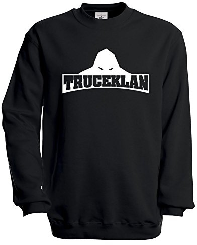 La Maglieria Felpa Girocollo Truceklan collettino Hip Hop Rap Bambini Ragazzi Adulti Uomo Donna Unisex (S, Nero)