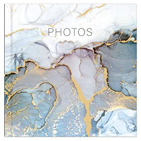 Picture This Grey & Gold Marble Design Photo Album Holds 200 Slip In 6'' x 4'' Photographs, Multi (7591)