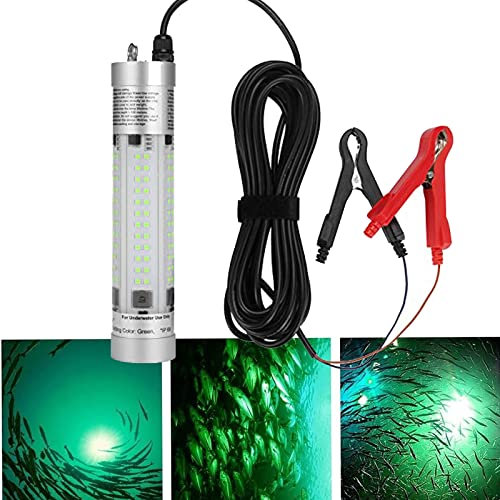 150W Underwater Fishing Lights Green, 20900 Lumens Super Bright Submersible Night Lure Bait Finder Attractor Waterproof Lamp for Dock Boats Kayak, Aluminum Metal DC 12V-24V 26ft Long Cord