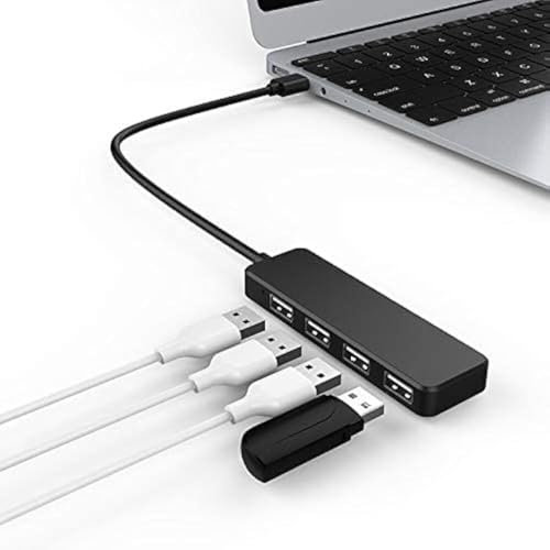 USB Hub, Multi function USB Expander 2.0 4-Port USB Hub Ultra Slim Portable USB Port Splitter for iMac, Desktop, MacBook Air, Mac Mini, Notebook PC, Laptop, Printer, PC, Keyboards, Flash Drives