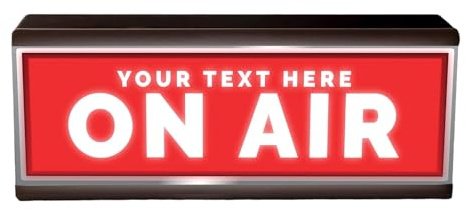 Personalised Light Up On Air Sign - Custom Illuminated Music Film Entertainment Room - DJ Light Retro Wall Home Studio Light Box