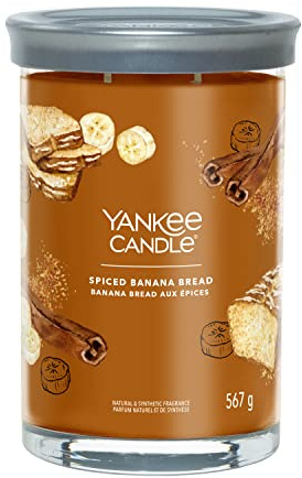 Yankee Candle Signature Duftkerze | große Tumbler-Kerze mit langer Brenndauer „Spiced Banana Bread“ | Soja-Wachs-Mix | Perfekte Geschenke für Frauen