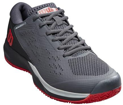 Wilson Rush Pro Ace Pickler Men's Pickleball Shoe - Ebony/Black/Wilson Red, Size 7 US