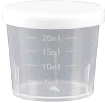 Gobelet doseur de médicaments en plastique transparent avec couvercle - 20/30/50 ml