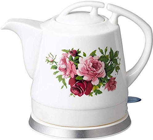 Bollitori Teiera in ceramica senza fili |Bollitore elettrico |1,2 litri |Spegnimento automatico e protezione contro l'ebollizione |1200W Veloce (Colore : A) Present