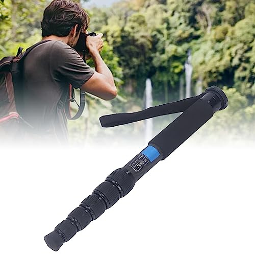 P306C 63inch Camera Monopod, 6 Sections Carbon Fiber Telescopic Monopod with Carrying Bag Rubber Foot Pad, Monopod for Video Camcorder Flash Light, Microphone, LED