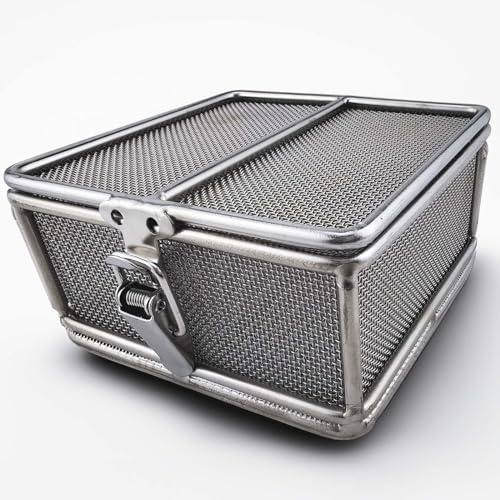Carligo Ultrasonic Cleaner Baskets for Small Parts, Mini Mesh Basket for Steam Jewelry Cleaner Ultrasonic Machine, Stainless Steel Mesh Ball for Sonic Jewelry Cleaner Solution （4 x 4 x 2）
