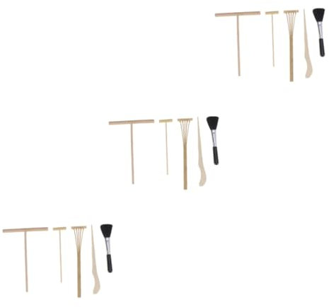 ibasenice 15stücke Mini Gartenrechen Set Teiliges Japanisches Zen Garten Werkzeug Für Mikrolandschaften Werkzeug Für Kreative Sandgestaltungen Und Gartenpflege