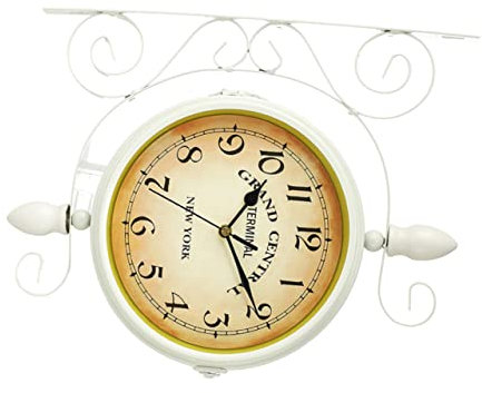 LIFKOME wanduhren aa- batterien guci wanduhr mit Spruch okay Büro-Dekoration goodn Schlafzimmer Dekoration tár Haushaltswanduhr doppelseitige Uhr schmiedeeiserne Wanduhr Jahrgang die Seite