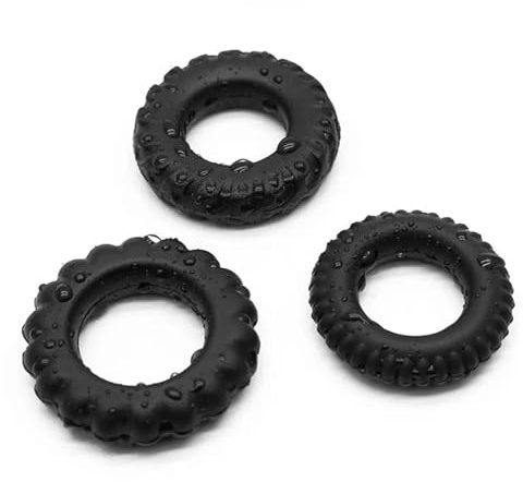 Premium Silikon Penisring 3er Set, genoppt für maximale Stimulation, 21mm, 22mm und 25mm, vielseitig einsetzbar - für Männer - Sexspielzeug für Ihn Cockring Hodenring Eierring BDSM Erotik Erektion