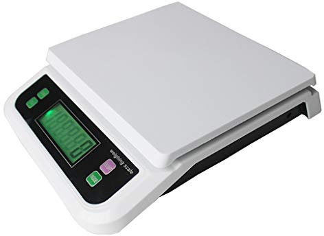 Bilancia elettronica multifunzione per pacchi, bilancia per gioielli da 30 kg/66 libbre con bilancia da cucina digitale LCD retroilluminata bilancia per bagagli (bianca 10 kg * 1 g)