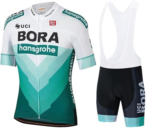 NUOJIA Herren Fahrradtrikot Anzüge Kurzarm Fahrrad Trikot set,Atmungsaktiv Schnell Trocknend Radtrikot，Radtrikot kurzärmliges Set mit 19D-Gel-gepolsterten Shorts