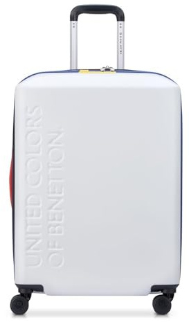 DELSEY Paris x United Colors of Benetton - United - Valise soute Rigide 65 cm x 46 cm x 27 cm - 68 L - Blanc
