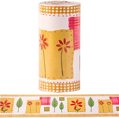 FBHappiness Tapetenbordüre zum Abziehen und Aufkleben, Wandbordüre, Aufkleber, für Zuhause, Decke, dekorative Bordüre für Badezimmer, Wohnzimmer, Küche, Kinder, Saflor, 10,6 cm x 1000 cm