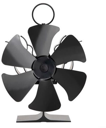 Feegow Log Burner Fan Small 6 Blades Wood Burning Stove Fan, Energy Efficient Oven Fan Silent Stove Fans, Heat Powered Fireplace Fan
