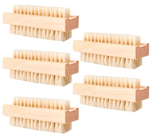 PLAFOPE 5stücke Holzreinigungsbürste Mit Schweinemähnen Handwaschbürste Und Nagelbürste Für Heimgebrauch Walnussbürste Für Schmutz Und Dreck Entfernen