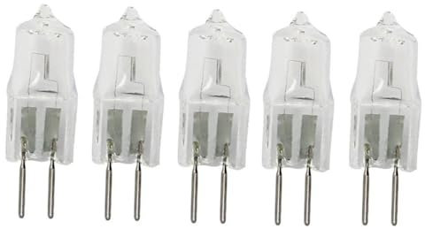 UGEFKMQ 5Pc Lampadine Alogene G5.3 12V 35W Alogeno Lampada Alogena Capsule GU5.3 Base a doppio ago Dimmerabile Bianco Caldo 10W