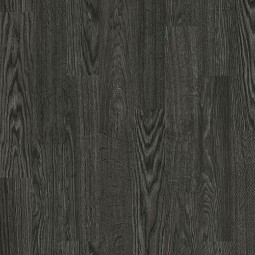 Black Wood Effect Non Slip Contract Commercial Heavy Duty Vinyl Flooring for Usage in Restaurants Kitchen, & Gyms with 2.4mm Thickness -3m(9'9) X 2m(6'6)-6m²