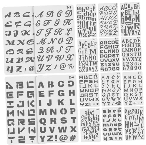 Tofficu 20stücke Wiederverwendbare Kunststoff Buchstaben Schablonen Zum Malen Basteln Kleine Alphabet Schablonen Für Scrapbooking Journaling DIY Projekte Buchstaben Vorlagen