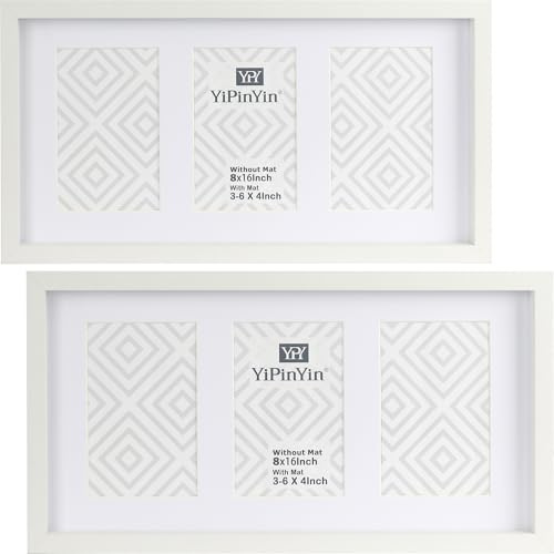 Multi picture frames 3-4x6''White 2Pack, Photos Frames 3-6x4'', College frames 3-4x6'' Family Photo Frames, Multiple Photoes 4x6''Multi Picture Frames for Tabletop and Wall Hanging.