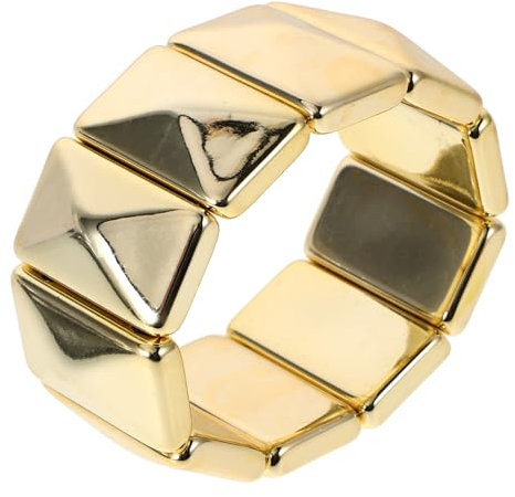 VALICLUD Bracciale Rigido Quadrato Oro, Stile Minimalista ed Elegante, Materiale Robusto e Leggero, Elastico e Confortevole, Adatto All’uso Quotidiano e Agli Appuntamenti