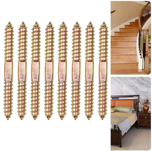 10 Pcs Double Head Ended Wood Screws Plating Self-Tapping Thread for Furniture Fixing Dowel Woodworking Connector