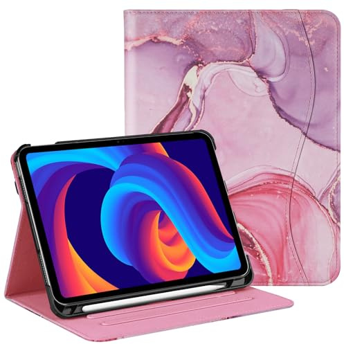 HGWALP Protectoras Fundas para 11ª generación iPad (a16) 11 Pulgadas (2025) y la 10ª generación iPad 10.9 (2022), con Capuchas de observación multiángulo con Portaplumas y Bolsillos,Polvo mármol