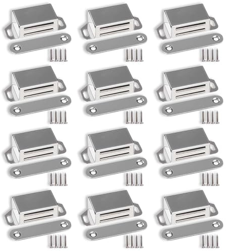 Set di 60 chiusure magnetiche per armadio, chiusura magnetica, facile da installare, chiusura magnetica, resistente, adatto per armadi da camera da letto e mobili da cucina