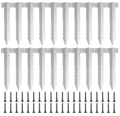 Lot de 20 supports de traverses de chemin de fer – Piquets robustes pour bordure d'allée de jardin – Supports de traverse de chemin de fer en bois pour paysage, pelouse, allée