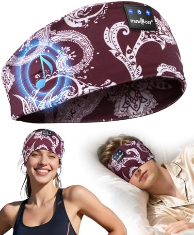 MUSICOZY Sleep Headphones Headband Cooling Headphones for Sleeping & Sport | Wireless Headband Earphones W/ Thin Speakers. Perfect For Yoga, Workout, Relax & Travel. Tech Gifts For Men, Women & Teens