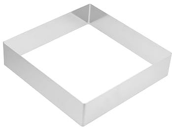 Anello Quadrato per Mousse in Acciaio Inox per Torte | Argento, per Sandwich e Taglio Frutta, Pulito e Igienico, per Realizzare Dolci e Crafting
