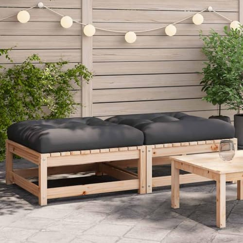 XINCXIN Gartenhocker, gartensessel korbsessel Outdoor terassenmöbel außen Garden Furniture Geeignet für patios Garden Yard Balconies mit Kissen 2 STK. Massivholz Kiefer