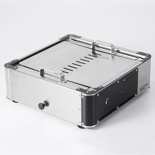 Barbecue portatile a carbonella, in acciaio inox, da tavolo, con teglia e rete, ideale per affumicatori, bistecca e pollo, perfetto per uso esterno in balcone e cortile
