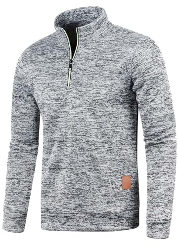 Generisch Half Zip Pullover Herren Rollkragenpullover Turtleneck Strickpullover Slim Fit Arbeitspullover Übergangsjacke Warm Winterpullover Langarm Fleecepullover Business Outerwear Pullover Sweater