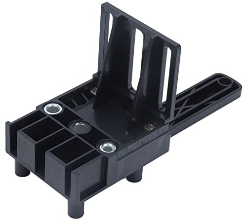 Itonash Jig di Dowel in Legno, Guida Professionale di Perforazione Portatile con Piastra per Deflettore Regolabile per Punzonatura Precisa in Legno, Design Ergonomico ABS Plastica