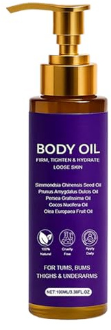 Dmuzsoih Aceite corporal, hidratante, reafirmante, natural, 100 ml, aceite corporal hidratante para el cuidado de la piel, para pieles sensibles, flacidez, piernas, abdomen, muslos, brazos, espalda