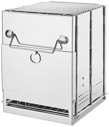 XIAOQENAN Réchaud à bois de chauffage portable pour camping, pique-nique, barbecue, voyage, pliable, en acier inoxydable, kit de réchaud à charbon de bois