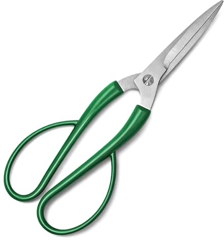 Pruning Scissors with Sharp Stainless Steel Pointed Blades, Long PP Coated Handle, Garden Trimming Shears (200 x 72mm)