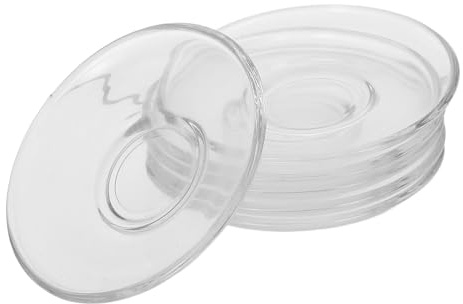 NULYLU Set da 6 Piattini per Tazze in Vetro Trasparente, Resistenti e Non Deformabili, Design Semplice e Delicato, per Hotel e Ristoranti Riutilizzabile